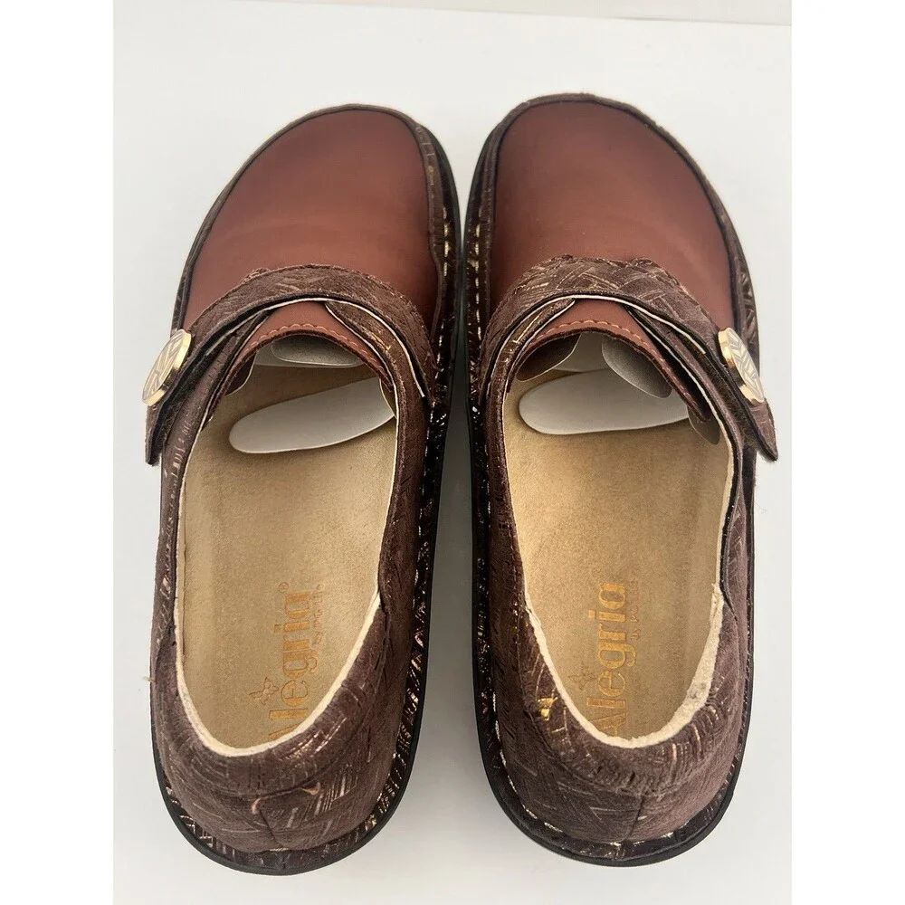 Alegria Dena Dream Fit Womens EU 41 US 10.5-11 Brown Mary Jane Comfort Shoes